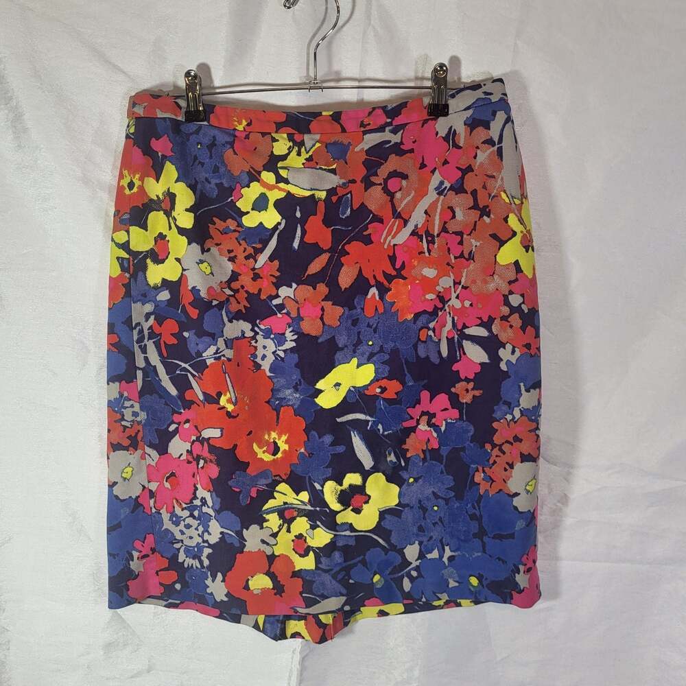 Ann Taylor LOFT Multi-Color Floral Print Straight Pencil Skirt Size 10